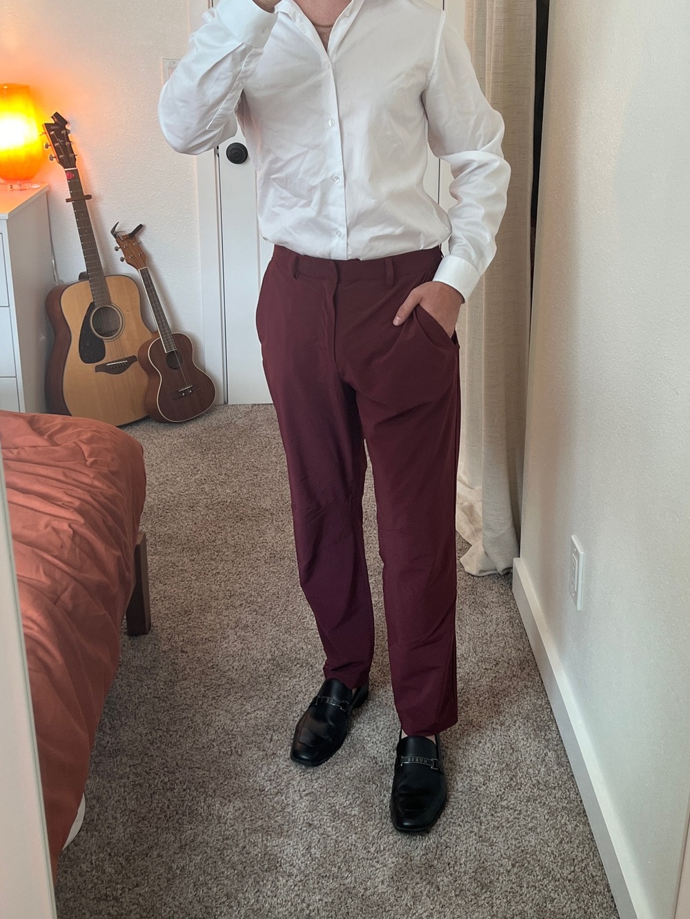 Fabletics Men's Burgundy Athletic Dress Pant